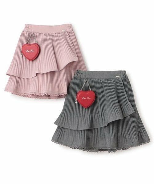 mezzo piano / メゾピアノ ミニ・ひざ丈スカート | ハートポーチつき アコーディオン2段プリーツスカート | 詳細13