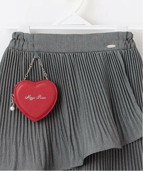 mezzo piano / メゾピアノ ミニ・ひざ丈スカート | ハートポーチつき アコーディオン2段プリーツスカート | 詳細3