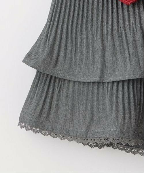 mezzo piano / メゾピアノ ミニ・ひざ丈スカート | ハートポーチつき アコーディオン2段プリーツスカート | 詳細7