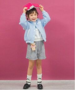 mezzo piano / メゾピアノ ショート・ハーフ・半端丈パンツ | クマチャームつき　グレンチェックショートパンツ