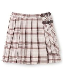 mezzo piano / メゾピアノ ショート・ハーフ・半端丈パンツ | サイド2段チェック　プリーツスカパン