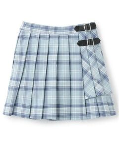 mezzo piano / メゾピアノ ショート・ハーフ・半端丈パンツ | サイド2段チェック　プリーツスカパン