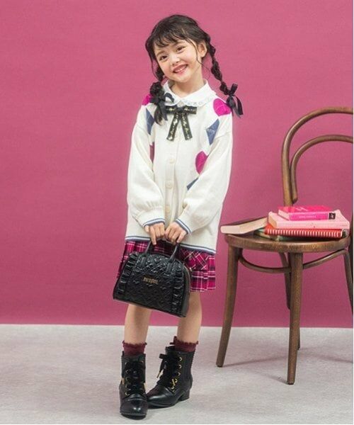 mezzo piano / メゾピアノ ショート・ハーフ・半端丈パンツ | サイド2段チェック プリーツスカパン | 詳細1