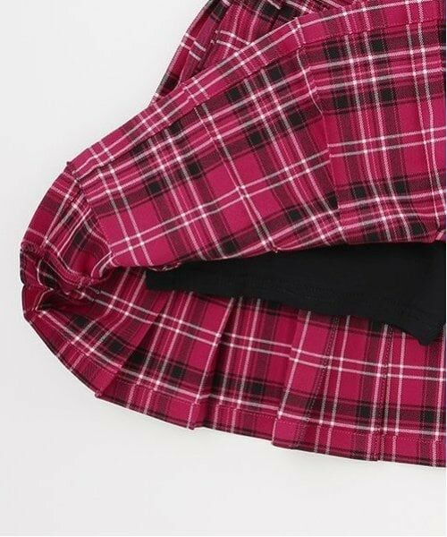 mezzo piano / メゾピアノ ショート・ハーフ・半端丈パンツ | サイド2段チェック プリーツスカパン | 詳細13