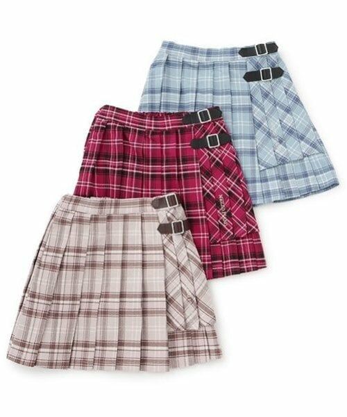 mezzo piano / メゾピアノ ショート・ハーフ・半端丈パンツ | サイド2段チェック プリーツスカパン | 詳細15