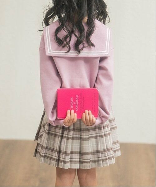 mezzo piano / メゾピアノ ショート・ハーフ・半端丈パンツ | サイド2段チェック プリーツスカパン | 詳細4