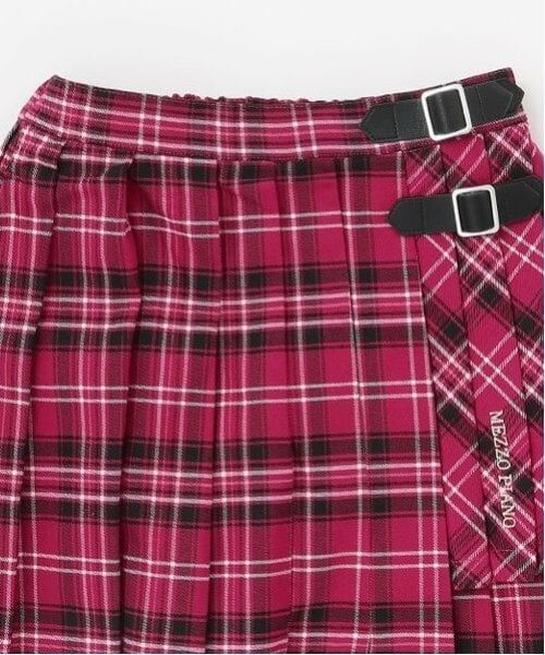 mezzo piano / メゾピアノ ショート・ハーフ・半端丈パンツ | サイド2段チェック プリーツスカパン | 詳細8