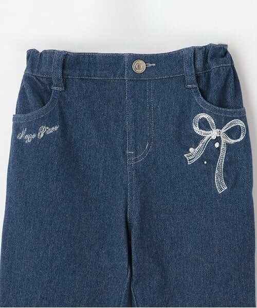 mezzo piano / メゾピアノ その他パンツ | リボン刺しゅう　カットデニム　レギパン | 詳細2