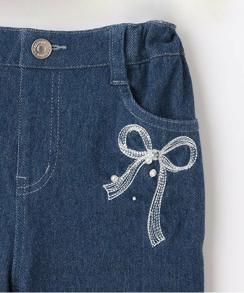 mezzo piano / メゾピアノ その他パンツ | リボン刺しゅう　カットデニム　レギパン | 詳細5