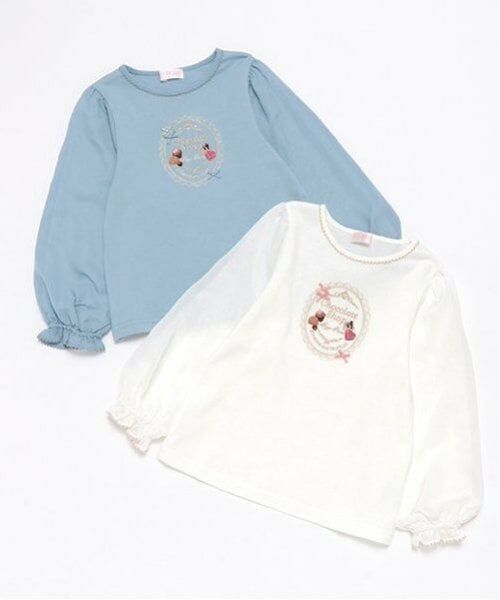 mezzo piano / メゾピアノ Tシャツ | シアー袖　フレーム長袖Tシャツ | 詳細8