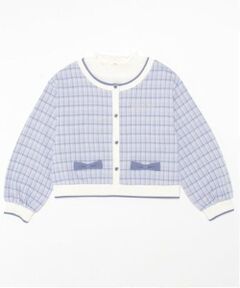 mezzo piano / メゾピアノ スウェット | レイヤード風チェックジャガード　プルオーバー