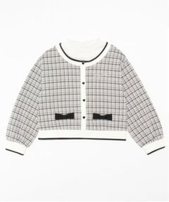 mezzo piano / メゾピアノ スウェット | レイヤード風チェックジャガード　プルオーバー