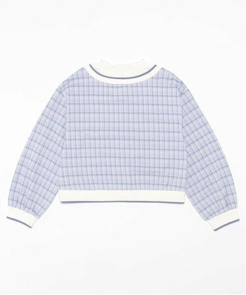 mezzo piano / メゾピアノ スウェット | レイヤード風チェックジャガード　プルオーバー | 詳細1