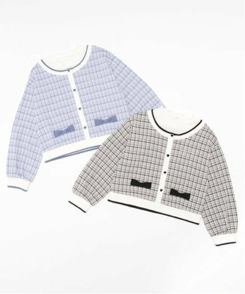 mezzo piano / メゾピアノ スウェット | レイヤード風チェックジャガード　プルオーバー | 詳細8