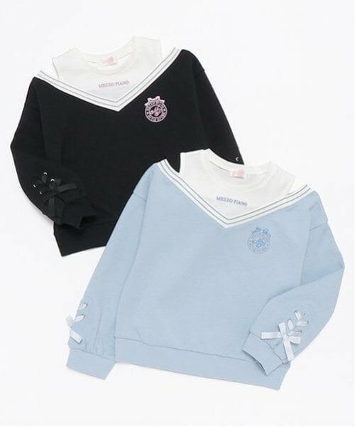 mezzo piano / メゾピアノ スウェット | レイヤード風　肩開きトレーナー | 詳細13