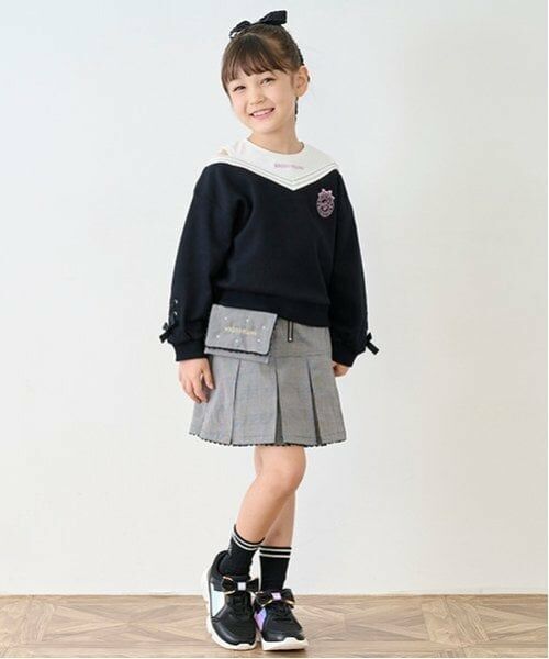 mezzo piano / メゾピアノ スウェット | レイヤード風　肩開きトレーナー | 詳細3