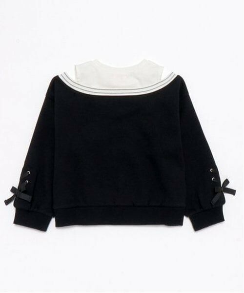 mezzo piano / メゾピアノ スウェット | レイヤード風　肩開きトレーナー | 詳細4