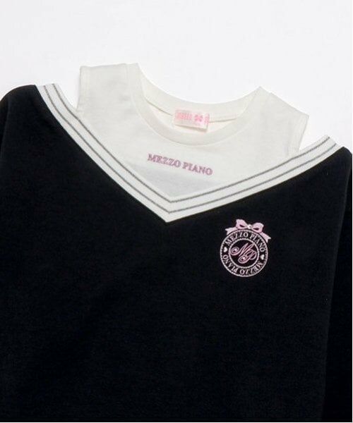 mezzo piano / メゾピアノ スウェット | レイヤード風　肩開きトレーナー | 詳細5