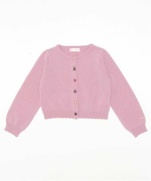 mezzo piano / メゾピアノ カーディガン・ボレロ | チョコボタン　カーディガン（ピンク）
