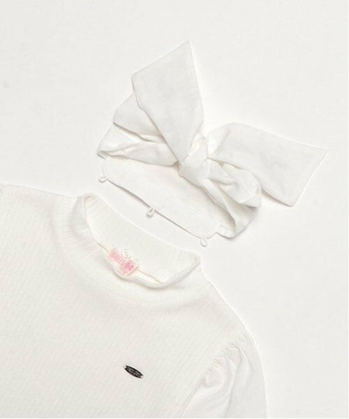 mezzo piano / メゾピアノ シャツ・ブラウス | ボウタイ　テレコブラウス | 詳細3