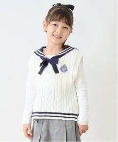 mezzo piano / メゾピアノ Tシャツ | セーラーニットベスト　＆長袖Tシャツ　セット