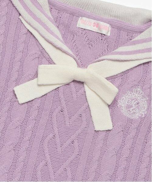 mezzo piano / メゾピアノ Tシャツ | セーラーニットベスト　＆長袖Tシャツ　セット | 詳細11