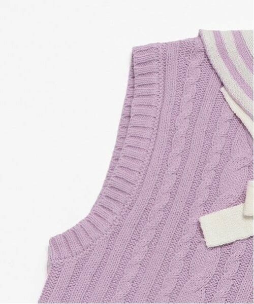 mezzo piano / メゾピアノ Tシャツ | セーラーニットベスト　＆長袖Tシャツ　セット | 詳細12