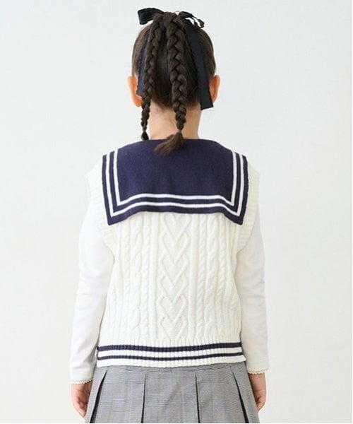 mezzo piano / メゾピアノ Tシャツ | セーラーニットベスト　＆長袖Tシャツ　セット | 詳細2