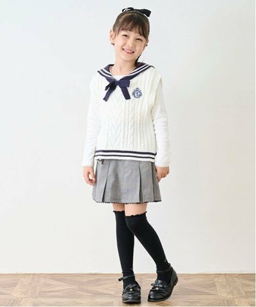 mezzo piano / メゾピアノ Tシャツ | セーラーニットベスト　＆長袖Tシャツ　セット | 詳細4