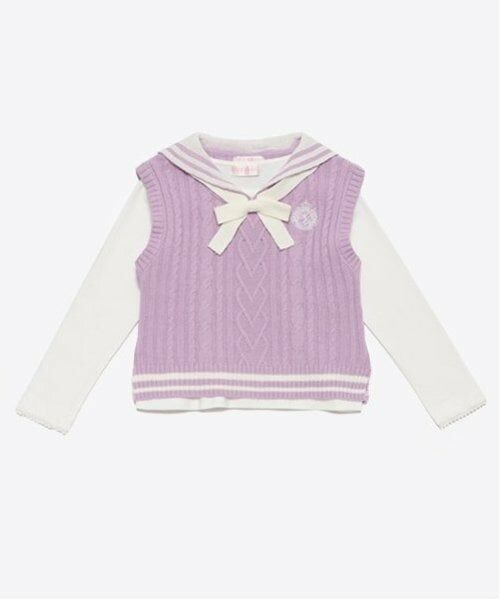 mezzo piano / メゾピアノ Tシャツ | セーラーニットベスト　＆長袖Tシャツ　セット | 詳細6