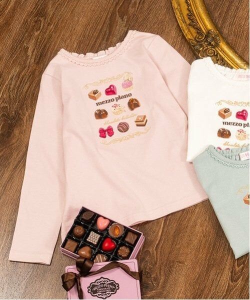 mezzo piano / メゾピアノ Tシャツ | アソートチョコBOX　長袖Tシャツ | 詳細7