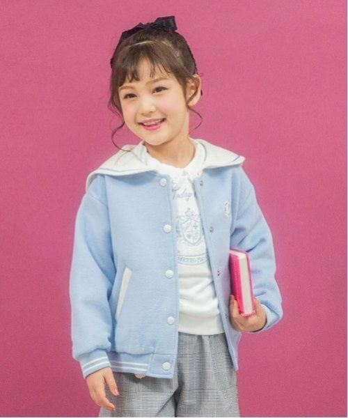 mezzo piano / メゾピアノ スウェット | カレッジ刺しゅう　衿つきトレーナー | 詳細3