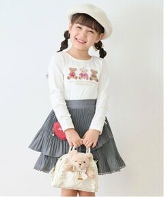 mezzo piano / メゾピアノ Tシャツ | くま　リボン長袖Tシャツ