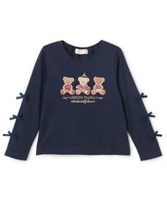 mezzo piano / メゾピアノ Tシャツ | くま　リボン長袖Tシャツ
