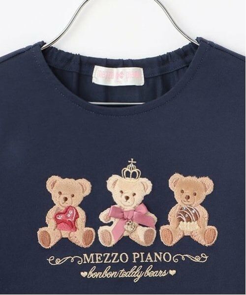 mezzo piano / メゾピアノ Tシャツ | くま　リボン長袖Tシャツ | 詳細6