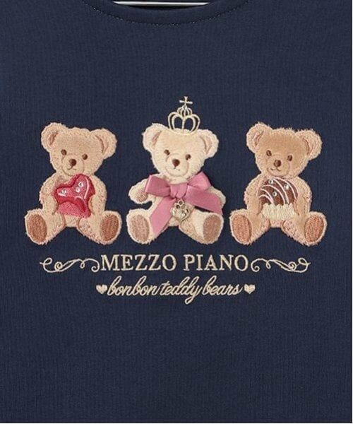 mezzo piano / メゾピアノ Tシャツ | くま　リボン長袖Tシャツ | 詳細7