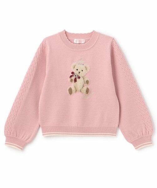 mezzo piano / メゾピアノ ニット・セーター | テディベア　ニットプルオーバー（ピンク）