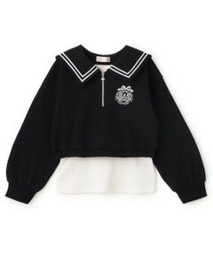 mezzo piano / メゾピアノ スウェット | ハーフZIPセーラープルオーバー　＆タンクトップセット