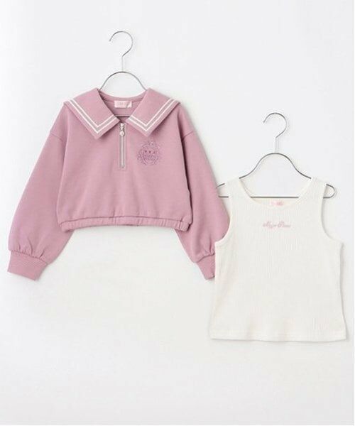 mezzo piano / メゾピアノ スウェット | ハーフZIPセーラープルオーバー　＆タンクトップセット | 詳細14