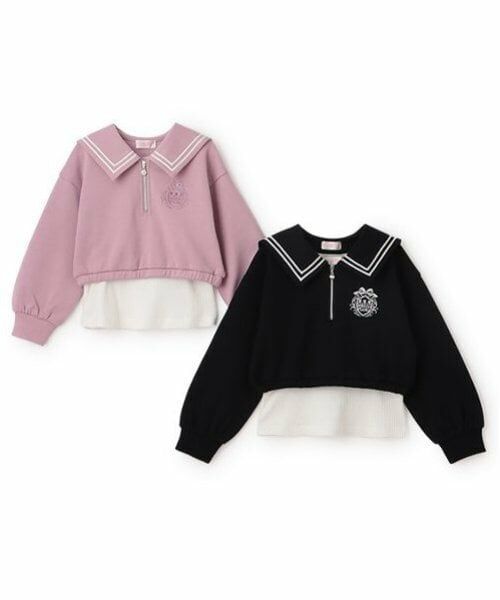 mezzo piano / メゾピアノ スウェット | ハーフZIPセーラープルオーバー　＆タンクトップセット | 詳細15