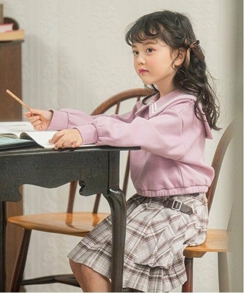 mezzo piano / メゾピアノ スウェット | ハーフZIPセーラープルオーバー　＆タンクトップセット | 詳細2