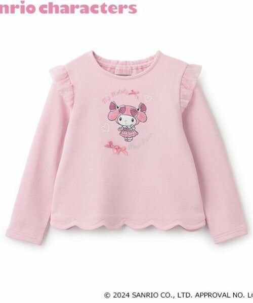 mezzo piano / メゾピアノ スウェット | 【おめかしマイメロディ】裾スカラップ　トレーナー（ピンク）