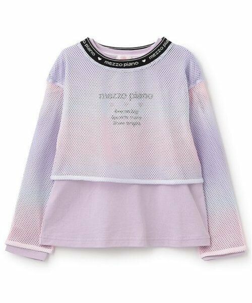 mezzo piano / メゾピアノ Tシャツ | グラデーションメッシュ&肩開き長袖Tシャツセット | 詳細17