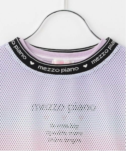 mezzo piano / メゾピアノ Tシャツ | グラデーションメッシュ&肩開き長袖Tシャツセット | 詳細8