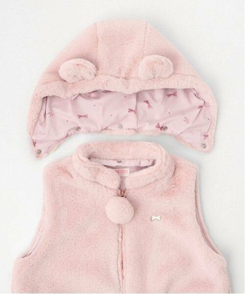 mezzo piano / メゾピアノ ダウンジャケット・ベスト | くま耳　フェイクファー　ベスト | 詳細12