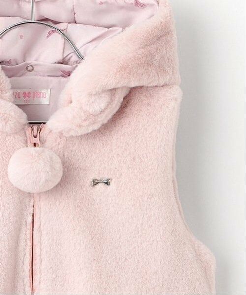 mezzo piano / メゾピアノ ダウンジャケット・ベスト | くま耳　フェイクファー　ベスト | 詳細13