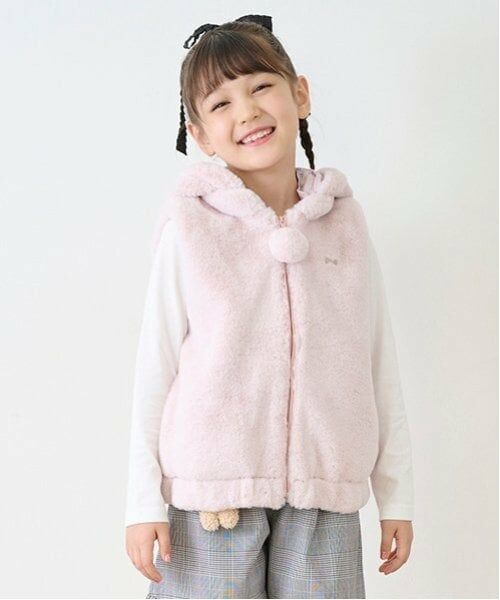 mezzo piano / メゾピアノ ダウンジャケット・ベスト | くま耳　フェイクファー　ベスト | 詳細4