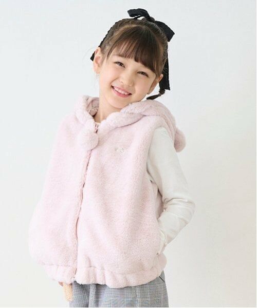 mezzo piano / メゾピアノ ダウンジャケット・ベスト | くま耳　フェイクファー　ベスト | 詳細5