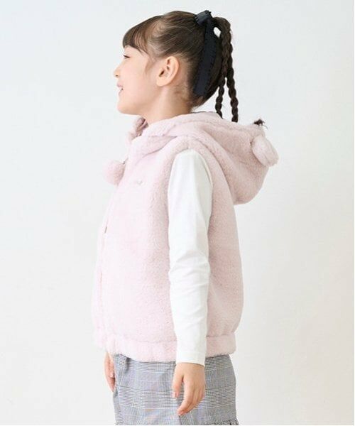 mezzo piano / メゾピアノ ダウンジャケット・ベスト | くま耳　フェイクファー　ベスト | 詳細6