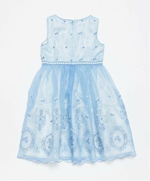 mezzo piano / メゾピアノ ミニ丈・ひざ丈ワンピース | バラ刺しゅうオーガンジー　ワンピース | 詳細1